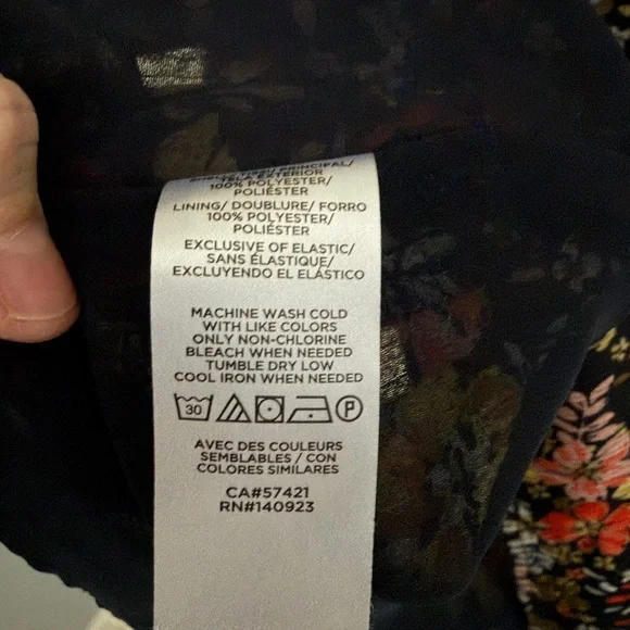 LOFT Floral Blouse - Black, Red, Yellow - Picture 7 of 8